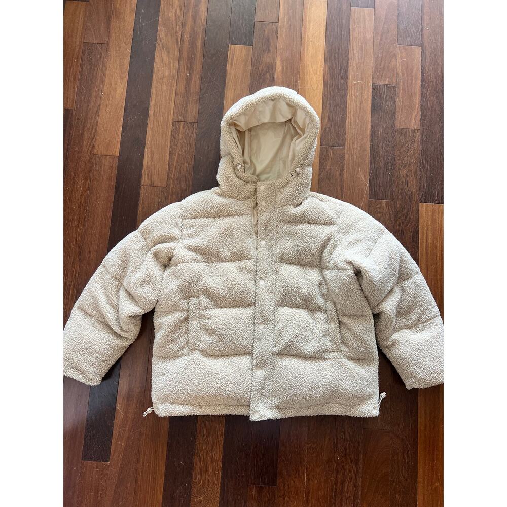 Good American Essential Sherpa Cocoon Hooded Jacket Size 2/Med
